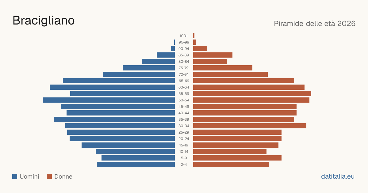 Population pyramid of Bracigliano — DatiItalia