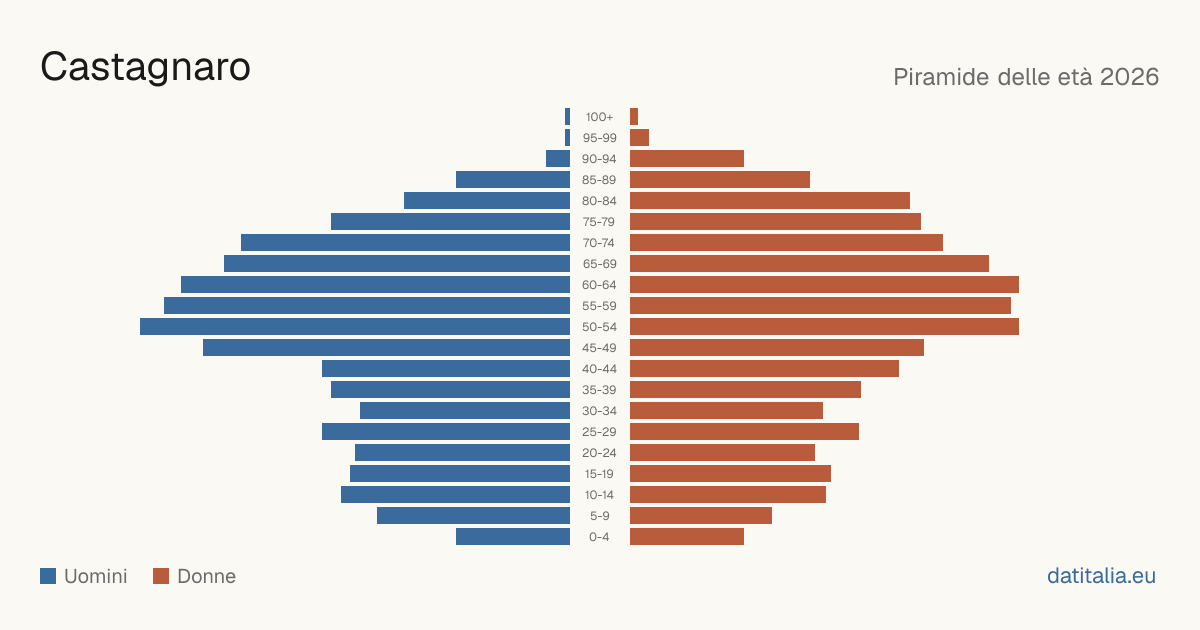 Population pyramid of Castagnaro — DatiItalia
