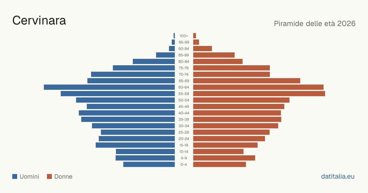 Population pyramid of Cervinara — DatiItalia