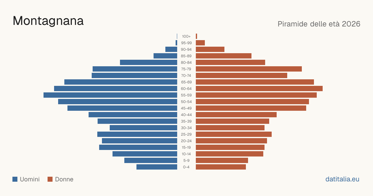 Population pyramid of Montagnana — DatiItalia