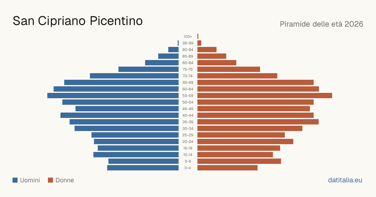 Population pyramid of San Cipriano Picentino — DatiItalia