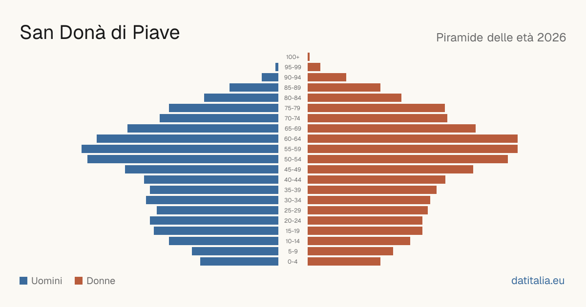 Population pyramid of San Donà di Piave — DatiItalia