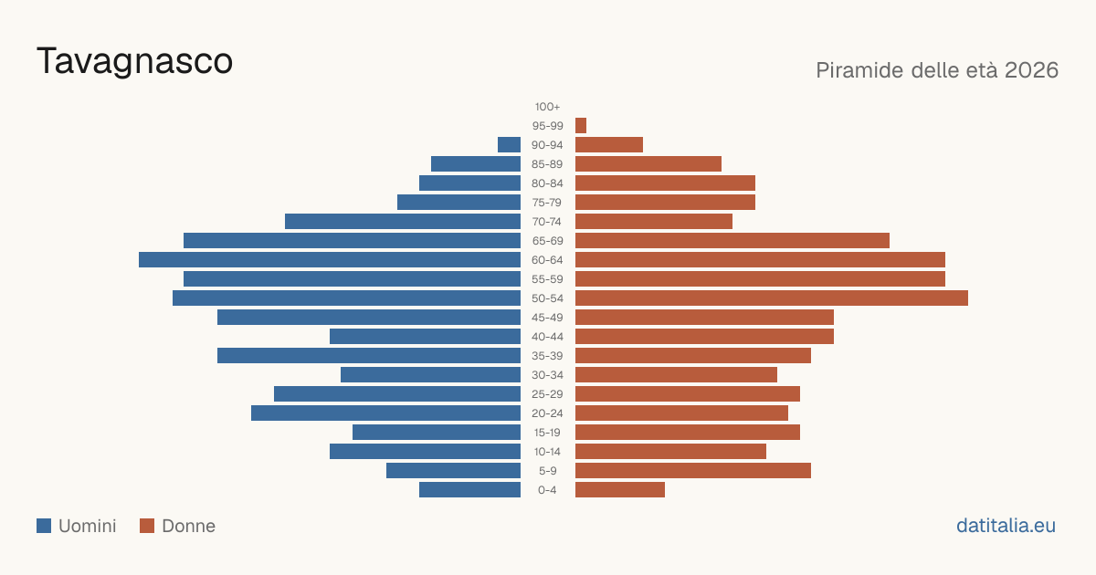 Population pyramid of Tavagnasco — DatiItalia